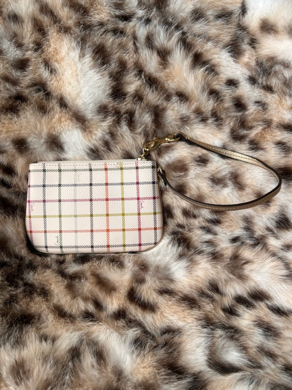 COACH Peyton Tattersall Plaid Coated Canvas Wristlet -NWOT- - Picture 5 of 16